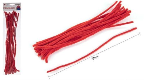 ZSENÍLIA DRÓT 30CM 20DB-OS ÉLÉNKPIROS