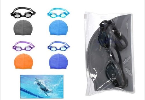 ÚSZÓSAPKA+SZEMÜVEG SZETT 4F.