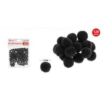 POMPOM FEKETE 1CM 120DB-OS