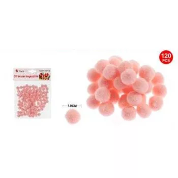 POMPOM RÓZSASZÍN 1CM 120DB-OS