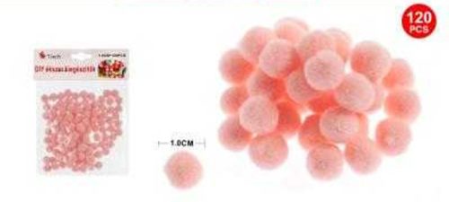 POMPOM RÓZSASZÍN 1CM 120DB-OS