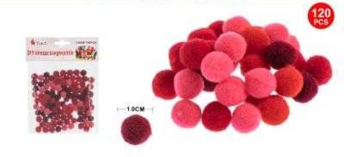 POMPOM VEGYES PIROS 1,5CM 120DB-OS