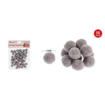 POMPOM SZÜRKE 1,5CM 50DB-OS