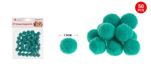 POMPOM KÉKES ZÖLD 1,5CM 50DB-OS