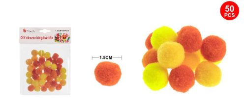 POMPOM VEGYES SÁRGA 1,5CM 50DB-OS