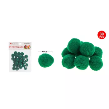 POMPOM SÖTÉTZÖLD 2CM 30DB-OS
