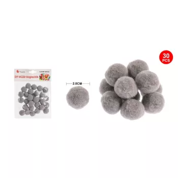 POMPOM SZÜRKE 2CM 30DB-OS