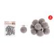 POMPOM SZÜRKE 2CM 30DB-OS