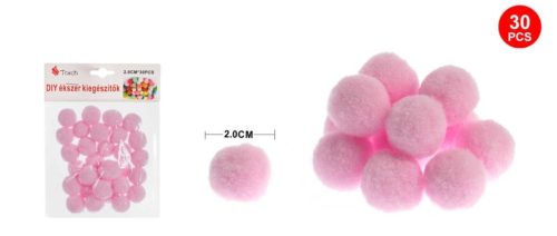 POMPOM RÓZSASZÍN 2CM 30DB-OS