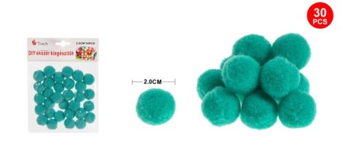 POMPOM KÉKES ZÖLD 2CM 30DB-OS