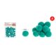 POMPOM KÉKES ZÖLD 2CM 30DB-OS