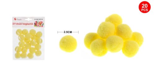 POMPOM SÁRGA 2,5CM 20DB-OS
