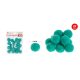POMPOM KÉKES ZÖLD 2,5CM 20DB-OS