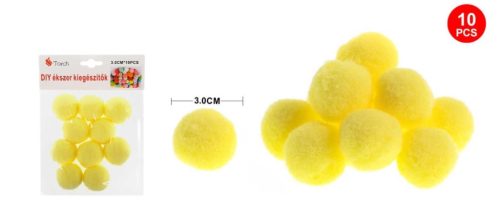 POMPOM SÁRGA 3CM 10DB-OS
