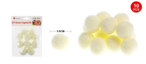 POMPOM BÉZS 3CM 10DB-OS