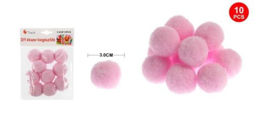 POMPOM VILÁGOS RÓZSASZÍN 3CM 10DB-OS