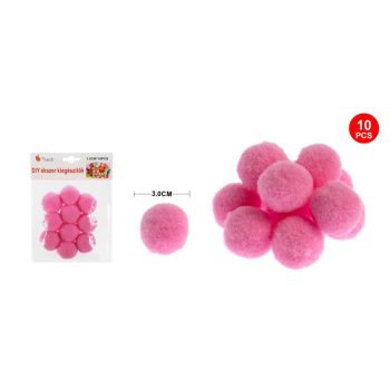 POMPOM SÖTÉT RÓZSASZÍN 3CM 10DB-OS