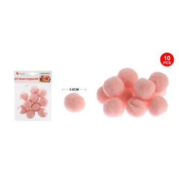 POMPOM RÓZSASZÍN 3CM 10DB-OS