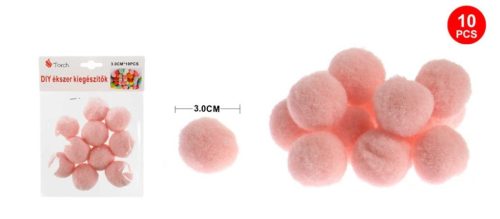 POMPOM RÓZSASZÍN 3CM 10DB-OS