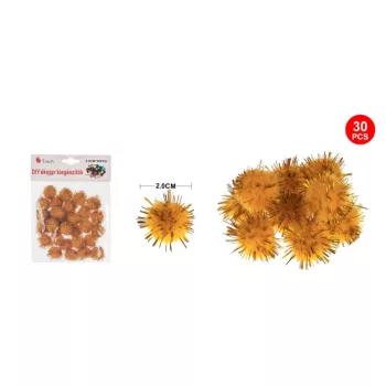 POMPOM CSILLÁMOS ARANY 2CM 30DB-OS