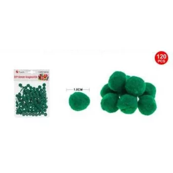 POMPOM SÖTÉTZÖLD 1CM 120DB-OS