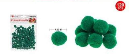 POMPOM SÖTÉTZÖLD 1CM 120DB-OS
