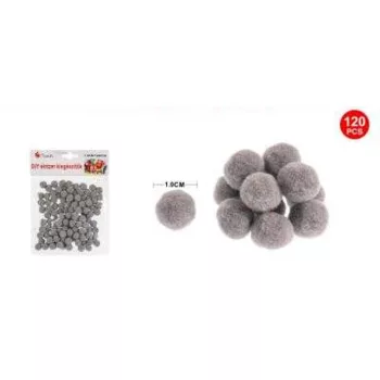 POMPOM SZÜRKE 1CM 120DB-OS