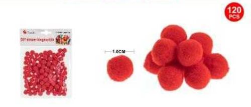 POMPOM PIROS 1CM 120DB-OS