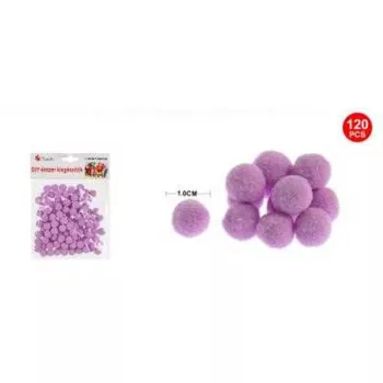 POMPOM LILA 1CM 120DB-OS