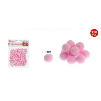 POMPOM VILÁGOS RÓZSASZÍN 1CM 120DB-OS