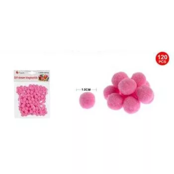 POMPOM SÖTÉT RÓZSASZÍN 1CM 120DB-OS