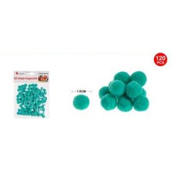 POMPOM KÉKES ZÖLD 1CM 120DB-OS