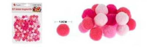 POMPOM VEGYES RÓZSASZÍN 1CM 120DB-OS