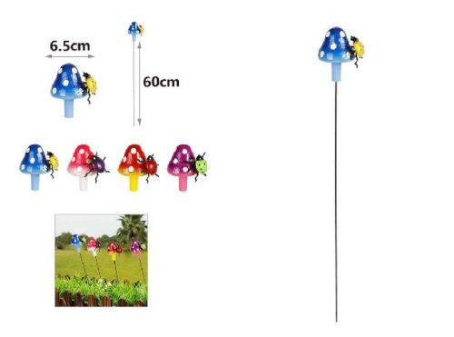 KERTI DEKORÁCIÓ GOMBA+BOGÁR 6,5X60CM 4F.