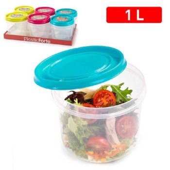 ÉTELTÁROLÓ DOBOZ MŰA. KEREK 1L 3F.