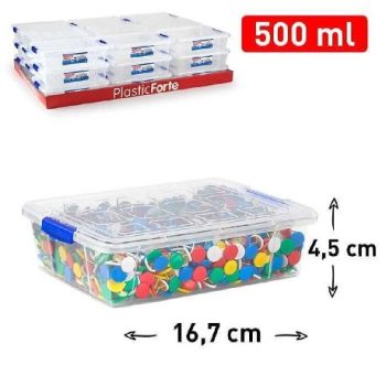 TÁROLÓ DOBOZ MŰA. ÁTLÁTSZÓ 500ML 4,5X16,7CM