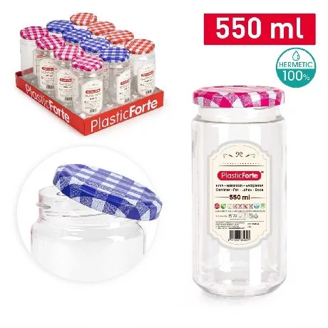 TÁROLÓDOBOZ MŰA. CSAVAROS TETŐVEL 550ML 3F.