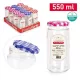 TÁROLÓDOBOZ MŰA. CSAVAROS TETŐVEL 550ML 3F.