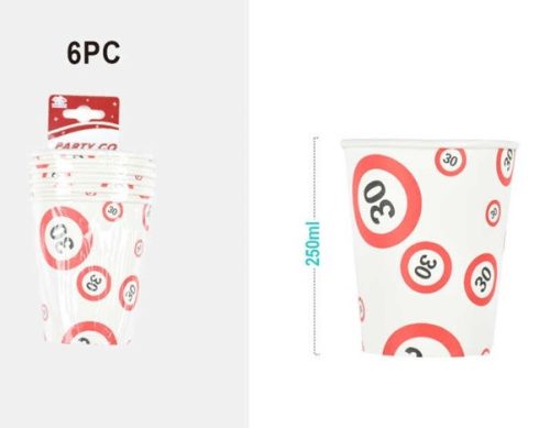 PAPÍRPOHÁR "30" 250ML 6DB-OS