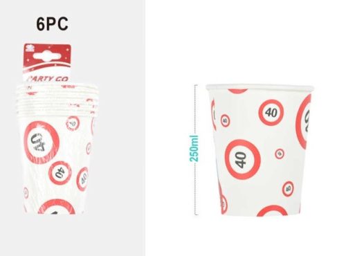 PAPÍRPOHÁR "40" 250ML 6DB-OS