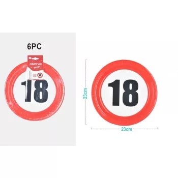 PAPÍRTÁNYÉR "18" 23CM 6DB-OS