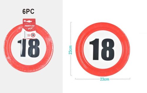 PAPÍRTÁNYÉR "18" 23CM 6DB-OS