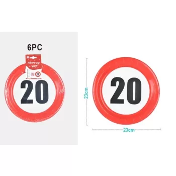 PAPÍRTÁNYÉR "20" 23CM 6DB-OS