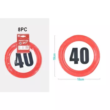 PAPÍRTÁNYÉR "40" 18CM 8DB-OS