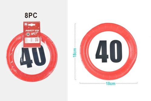 PAPÍRTÁNYÉR "40" 18CM 8DB-OS
