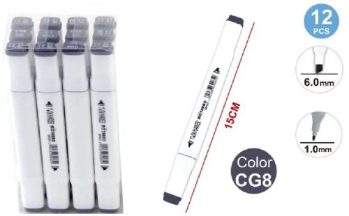 SZÖVEGKIEMELŐ FILC 2 VÉGŰ HIDEG SZÜRKE 15CM CG8