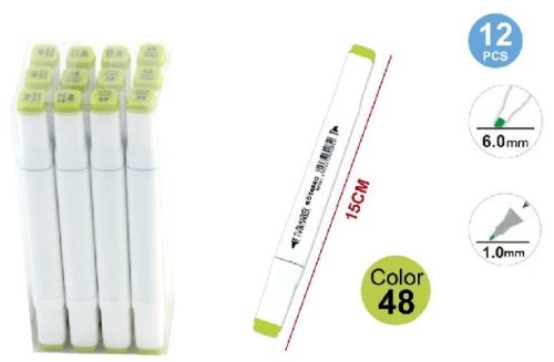 SZÖVEGKIEMELŐ FILC 2 VÉGŰ SÁRGÁSZÖLD 15CM 48