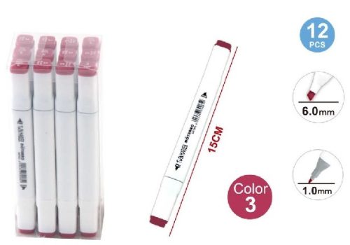 SZÖVEGKIEMELŐ FILC 2 VÉGŰ BURGUNDY 15CM 3