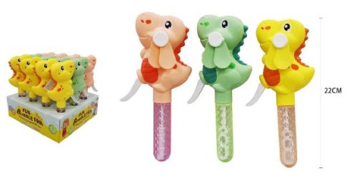 BUBORÉKFÚJÓ KÉZI 30ML DÍNÓ 22CM 12DB/DISPLAY