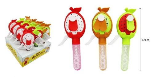 BUBORÉKFÚJÓ KÉZI 30ML GYÜMÖLCS 22CM 12DB/DISPLAY